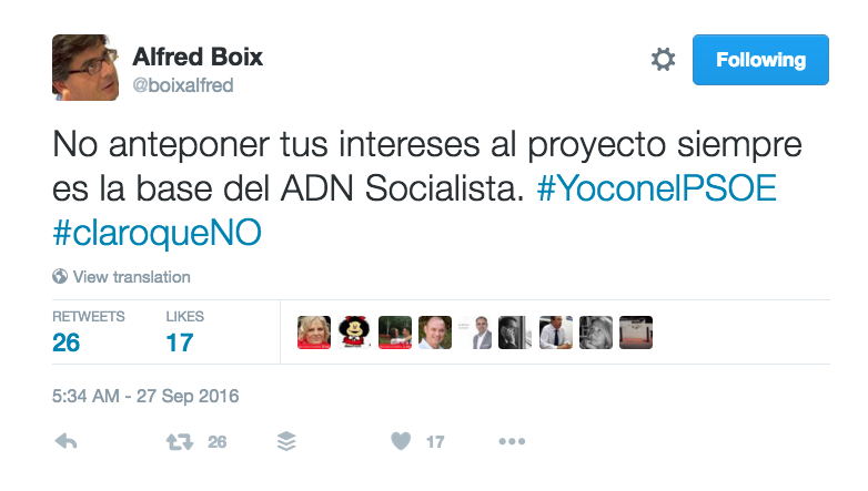 Tuits del vicesecretario de Organización del PSPV, Alfred Boix, en las últimas horas