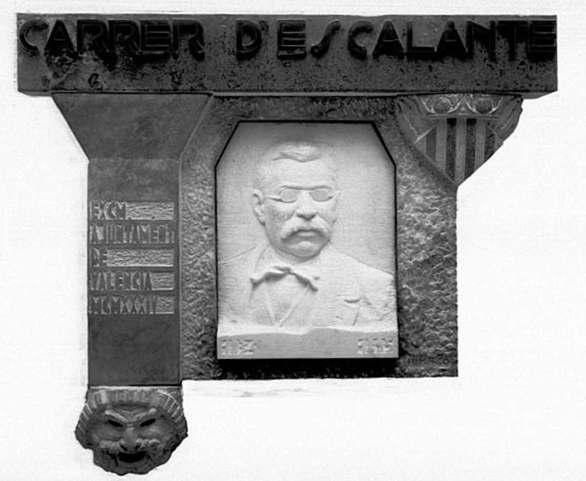 Placa del carrer Escalante de 1934 © Arxiu Municipal - Blog Valencia en blanco y negro