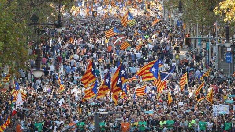Manifestación este sábado por la tarde en Barcelona. Foto: EFE