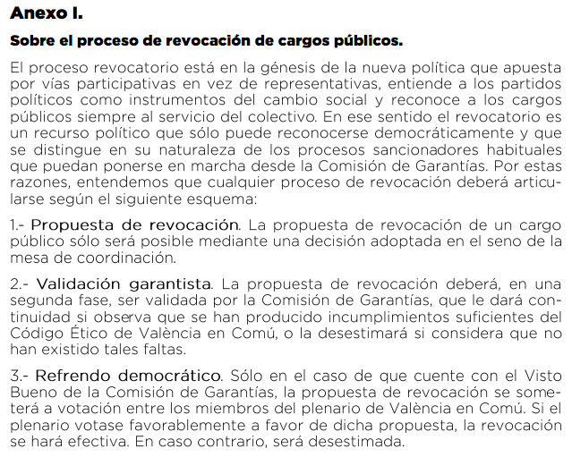 Documento organizativo "Hacia una refundación de València en Comú". VP