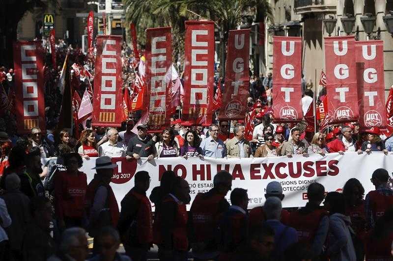 Imagen de la manifestación en Valencia. Foto: EFE