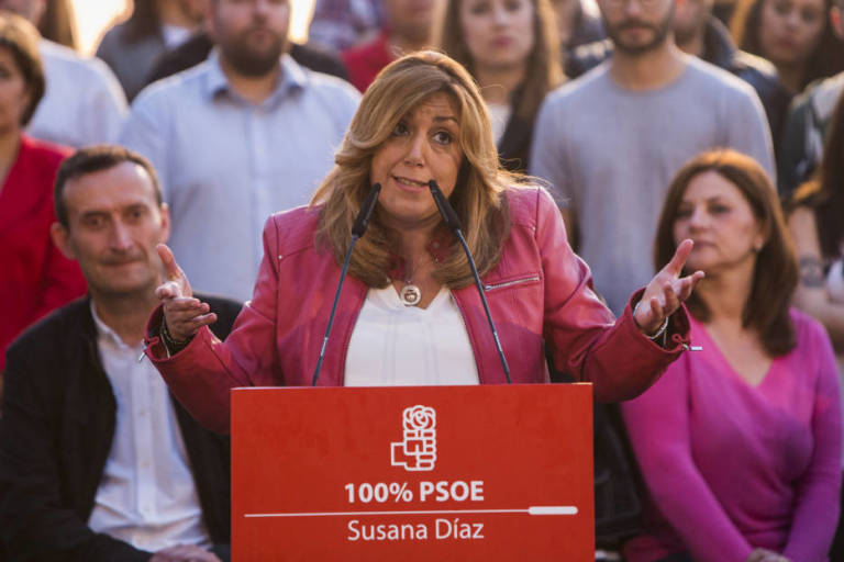 La socialista Susana Díaz durante un mitin. Foto: EVA MÁÑEZ