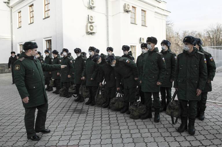 Reclutas del ejército ruso. Foto: KONSTANTIN MIHALCHEVSKIY / SPUTNIK / CONTACTOPHOTO