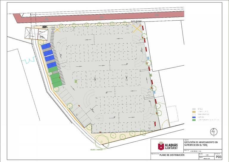 Plano del nuevo aparcamiento. Foto: Ajuntament d'Alaquàs.