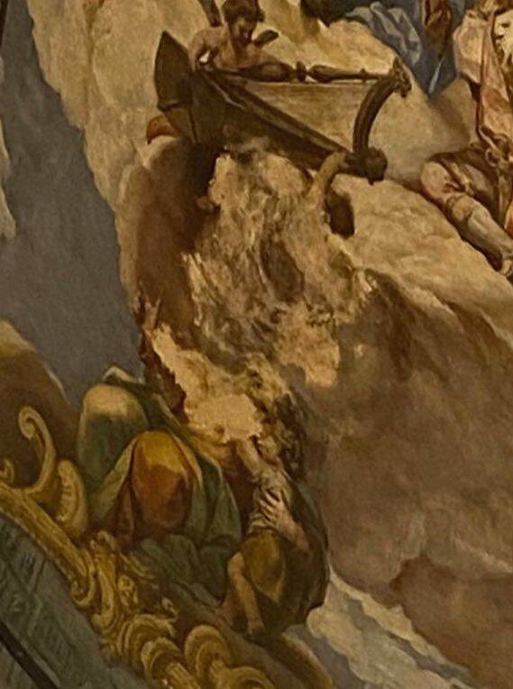 Graves daños por pérdidas en los frescos de Palomino