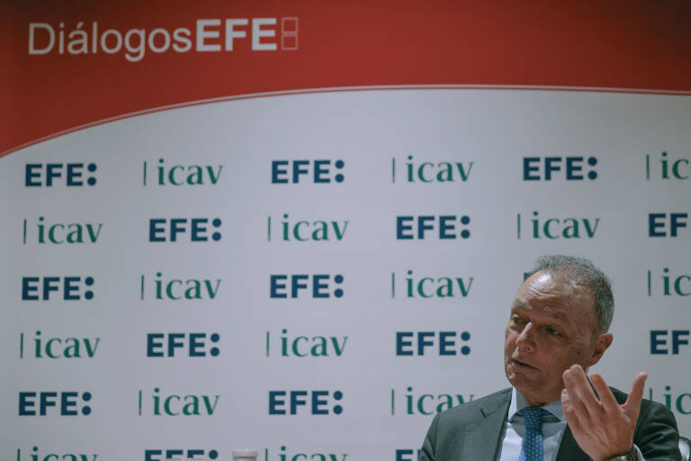 El presidente de la CEV, Salvador Navarro, durante los "Diálogos EFE". Foto: EFE/MANUEL BRUQUE