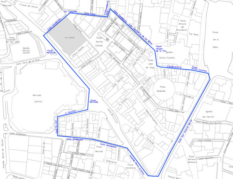 ZGAT propuesta por el Ayuntamiento, entre la Lonja y San Vicente