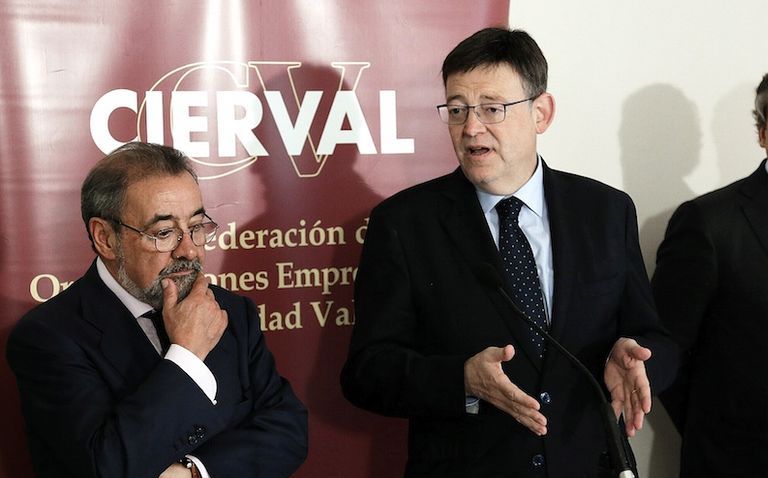 José Vicente González, Ximo Puig y Joan Rosell