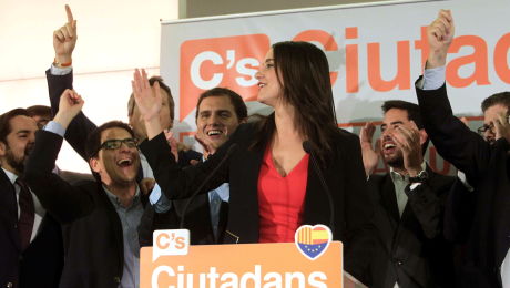 Inés Arrimadas celebra el resultado de Ciutadans (EFE)