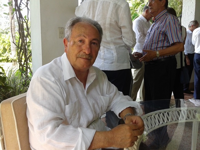 Fernando Pérez Puerta, gerente de Químicas Oro, durante el encuentro con Valencia Plaza