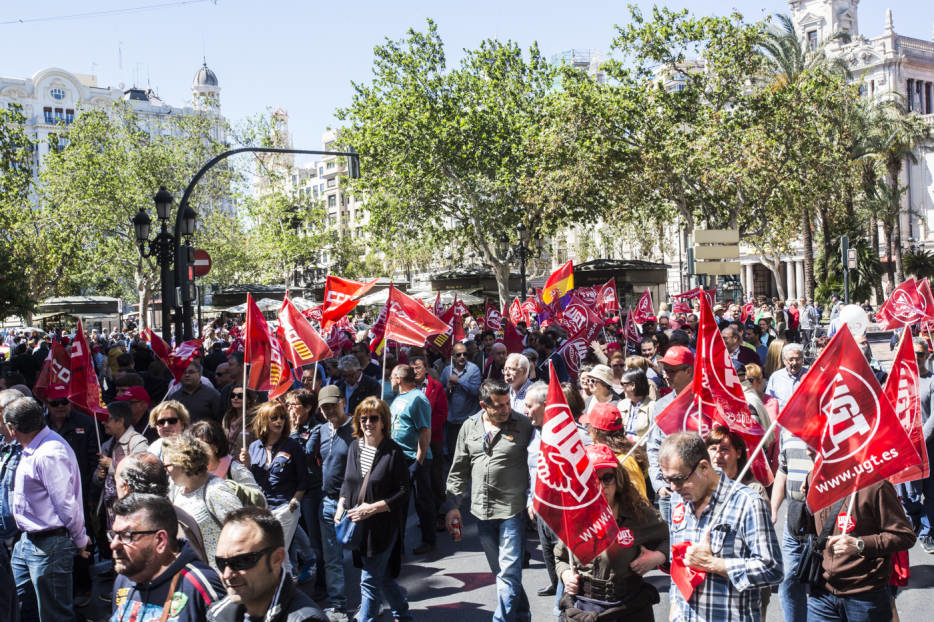 Manifestación del pasado Primero de Mayo en Valencia
