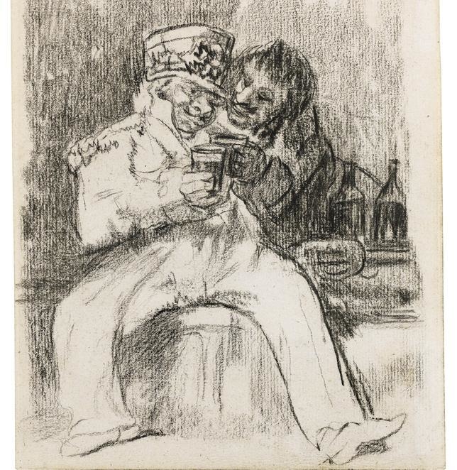 Francisco de Goya, 'A french soldier with a drinking companion'
