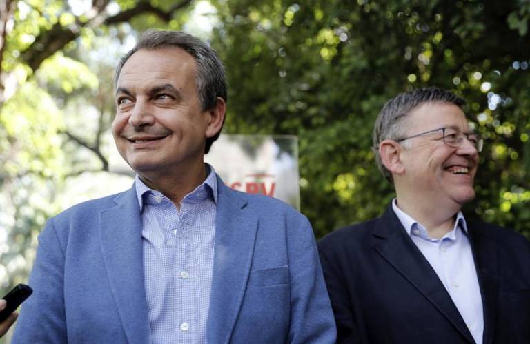 José Luis Rodríguez Zapatero y Ximo Puig. Foto: EFE/J.C. CÁRDENAS