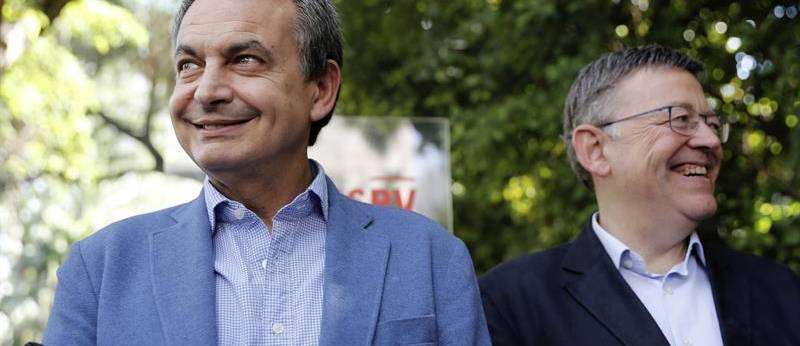 José Luis Rodríguez Zapatero y Ximo Puig. Foto: EFE/J.C. CÁRDENAS