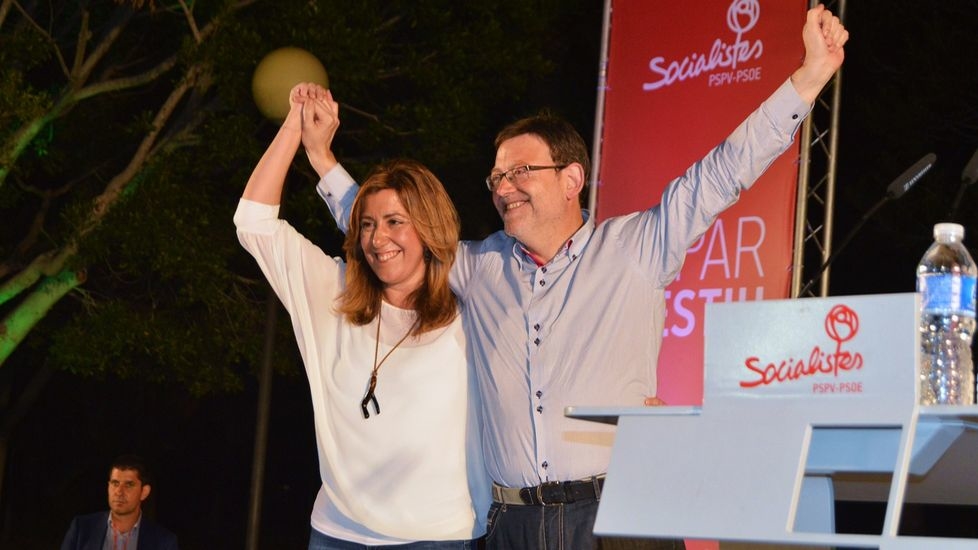 Ximo Puig junto a la presidenta andaluza, Susana Díaz