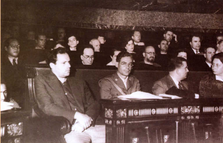 Antonio Machado en el acto de inauguración del II Congreso Internacional de Escritores. Foto: Luis Vidal Corella. Biblioteca Nacional 