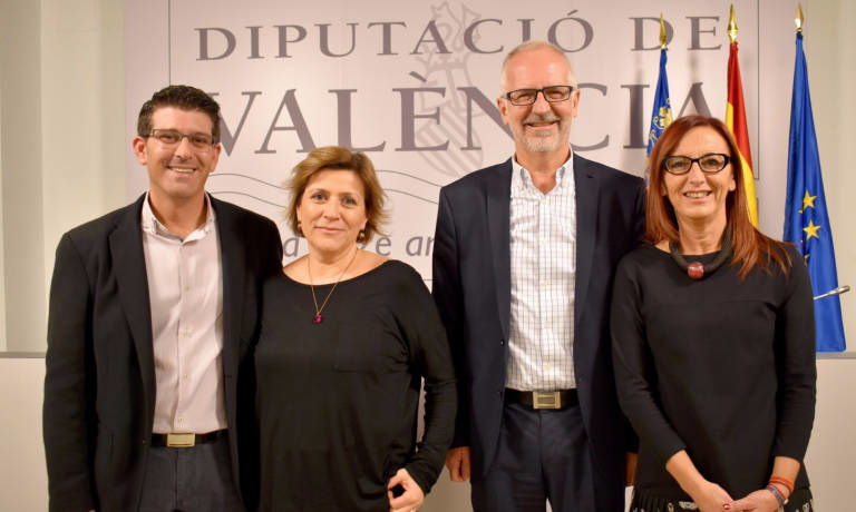 Jorge Rodríguez, Agustina Brines, Maria Josep Amigó y Xavier Simón en su nombramiento como cogerente de Divalterra. Foto: DIVAL