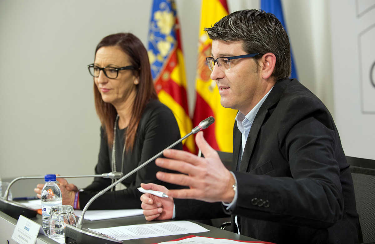 El presidente de la Diputación de València, Jorge Rodríguez (PSPV), y la vicepresidenta, María Josep Amigó (Comrpomís). Foto: DIPUTACIÓN