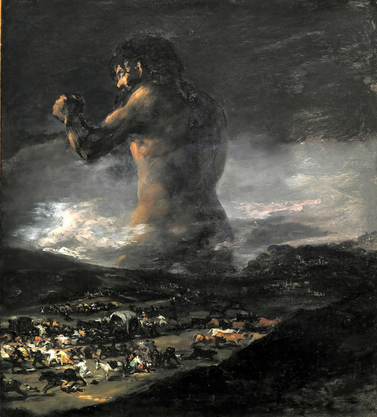 El coloso. Cuadro atribuido históricamente a Francisco de Goya que tiene todos los visos de ser obra del pintor valenciano Asensio Juliá