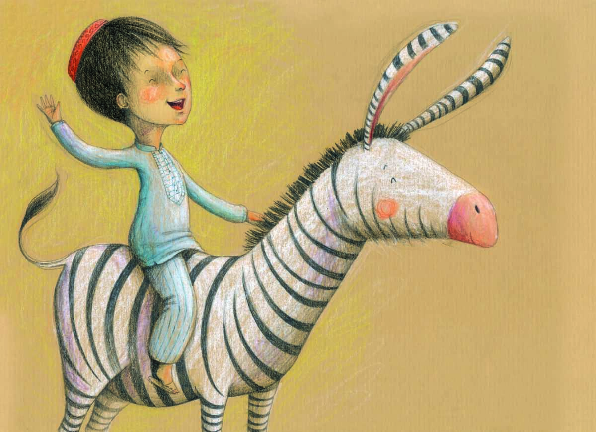 Il·lustració d''En karim i les zebres', de Sonja Wimme