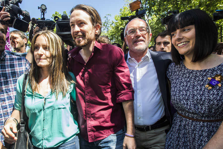 Àngela Ballester, Pablo Iglesias, Antonio Montiel y Sandra Mínguez. Foto: EVA MAÑEZ