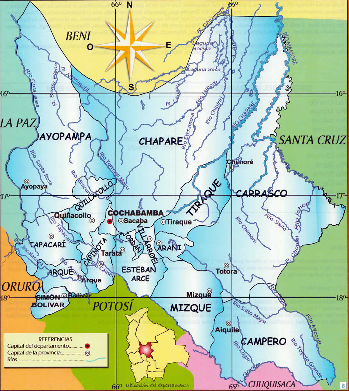 Mapa hidrogràfic de la Cochabamba.