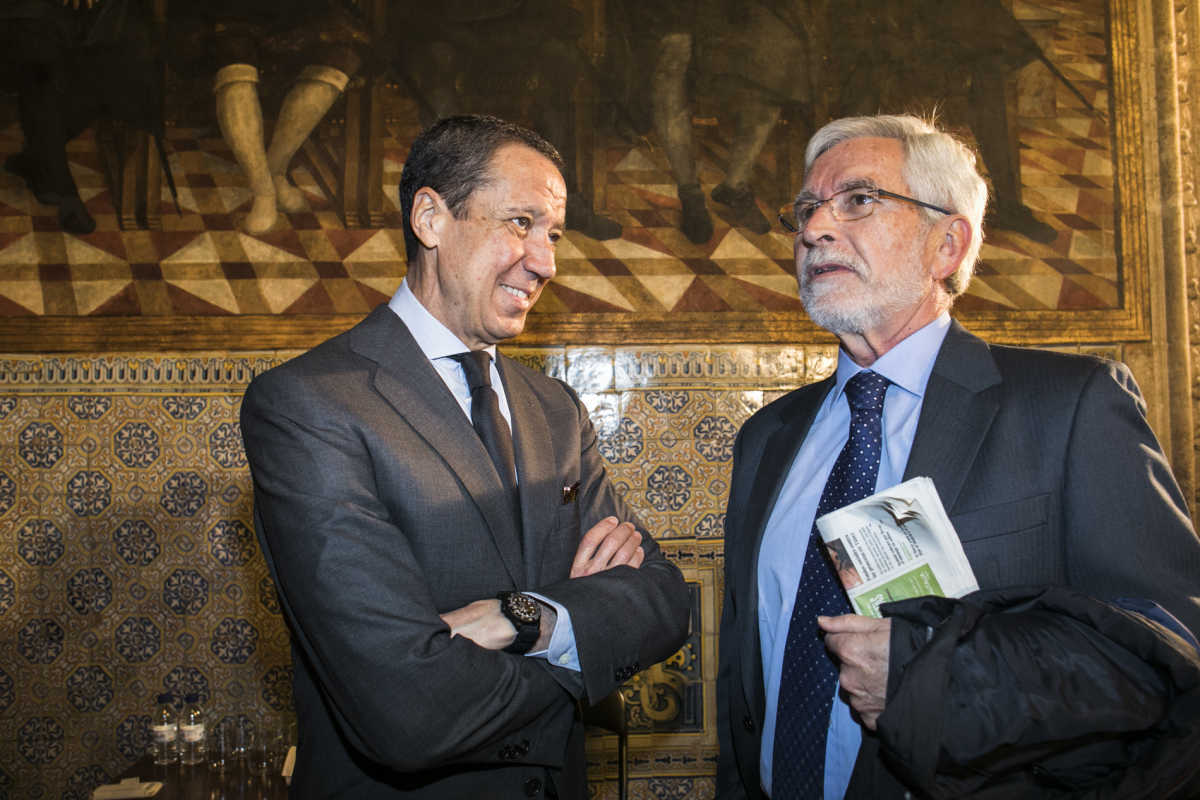 Los expresidentes de la Generalitat, Eduardo Zaplana y Joan Lerma. Foto: EVA MAÑEZ