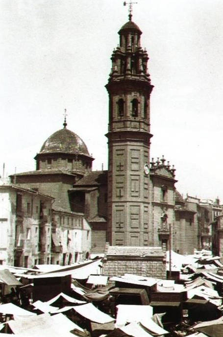 Torre octogonal de San Valero en Russafa en una fotografía de las primeras décadas del siglo XX