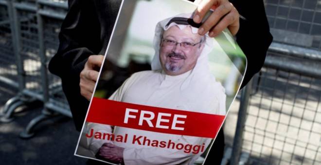 Protestas por la desaparición de Jamal Khashoggi antes de ser descubierto su asesinato. Foto: EFE