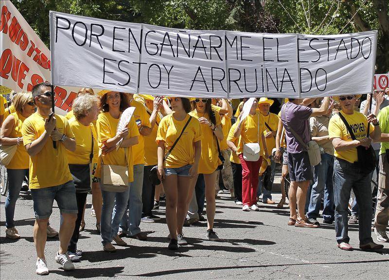 Protesta por el recorte a las renovables. Foto: EFE