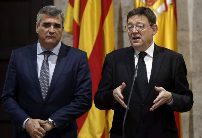 El empresario Adolfo Utor y el presidente de la Generalitat, Ximo Puig. Foto: EFE