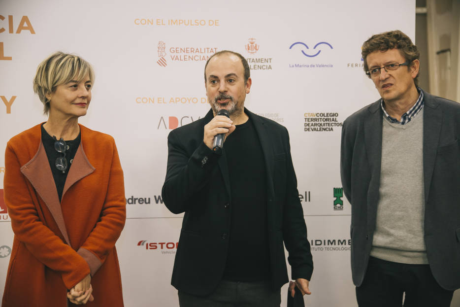 Marisa Gallén, Xavi Calvo y Pau Rausell, impulsores de la candidatura. Foto: KIKE TABERNER.
