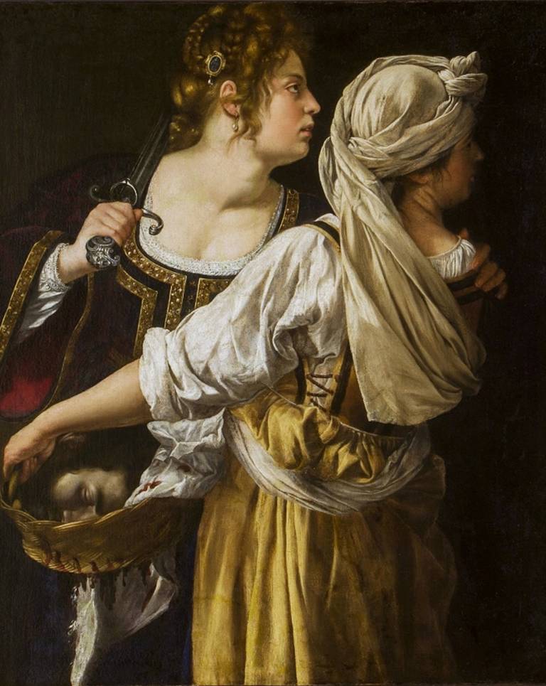 Judith y su doncella (1618-1619), de Artemisia Gentileschi. Palazzo Pitti, Florencia.