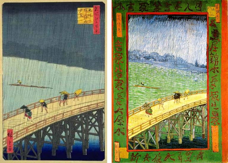 Comparación Hiroshige y Van Gogh