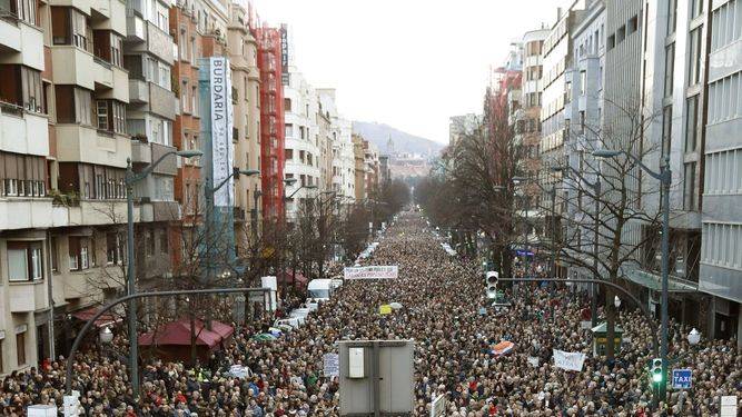 Manifestación de pensionistas en Bilbao el pasado 16 de marzo. Foto: EFE