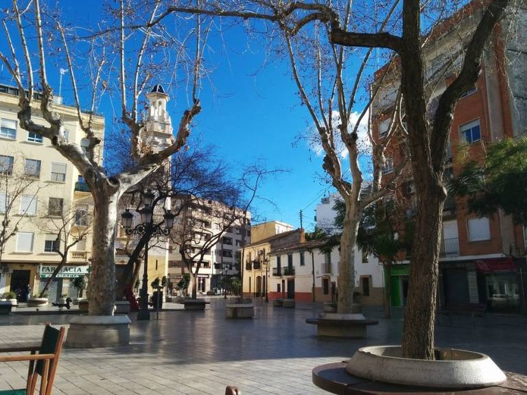 La plaza del barrio de Patraix, en València.