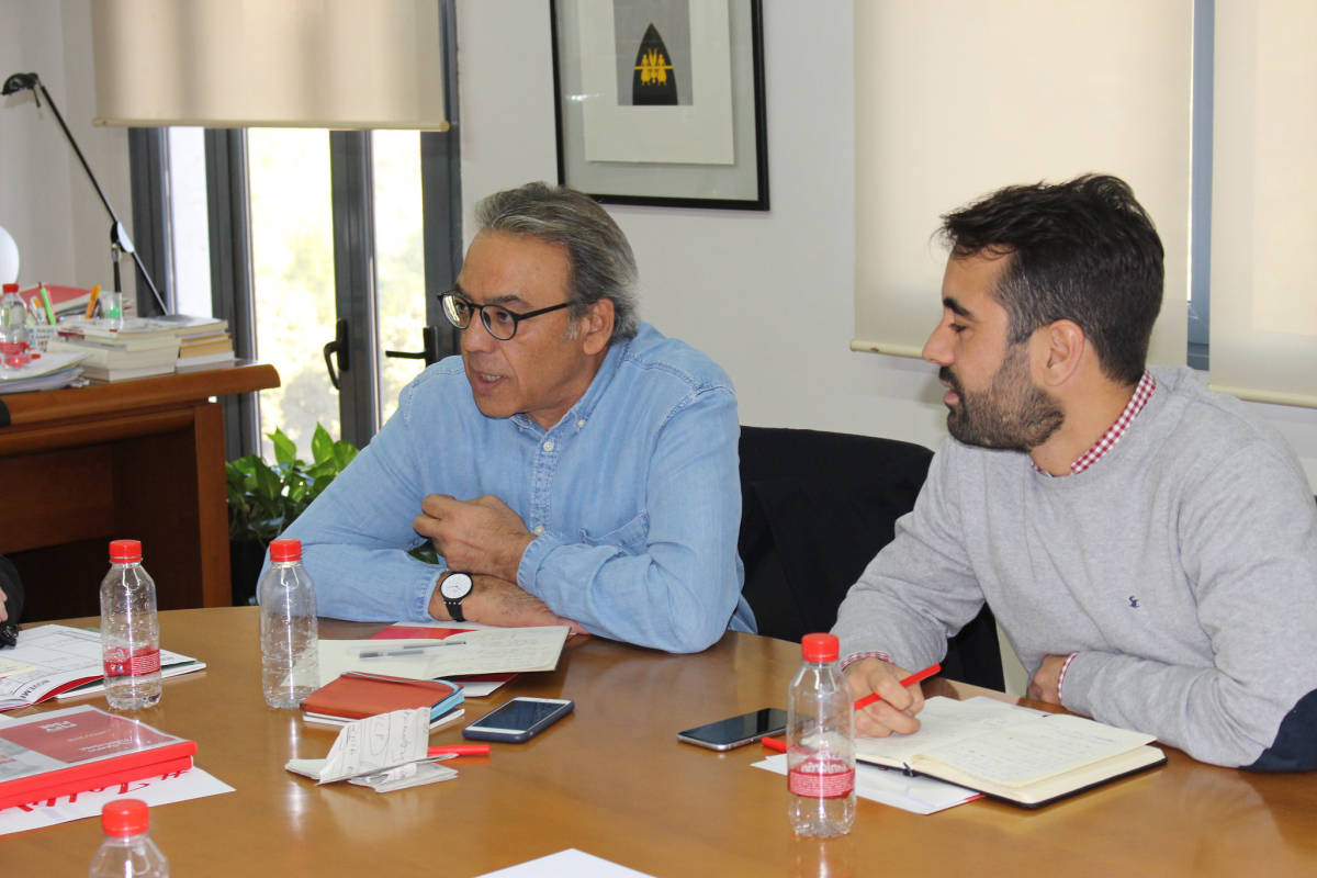 Manolo Mata y José Muñoz en una reunión de la cúpula del PSPV