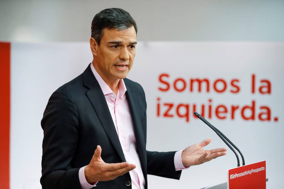 Pedro Sánchez en rueda de prensa este lunes. Foto: EFE