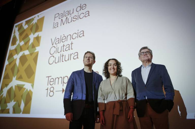 Tebar, Tello y Ros, en la presentación de la temporada 2018-2019 del Palau de la Música