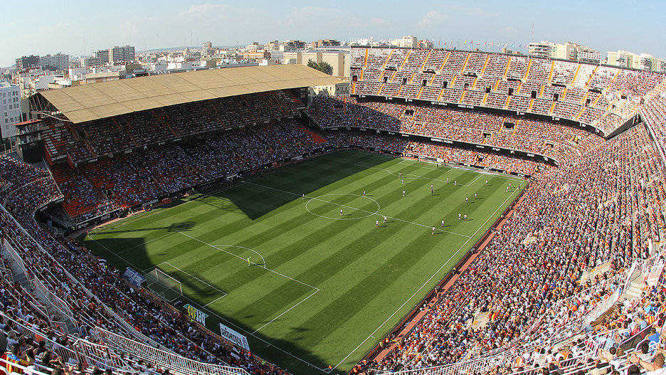 Interior del estadio de Mestalla