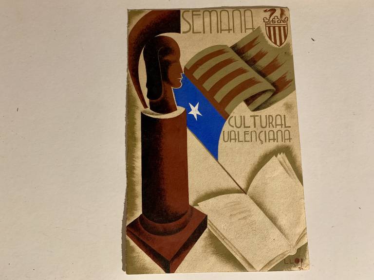 Boceto para cartel de Pascual Llop fechado en 1934.
