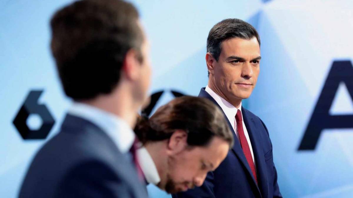 Casado, Iglesias y Sánchez en un debate. Foto: EFE