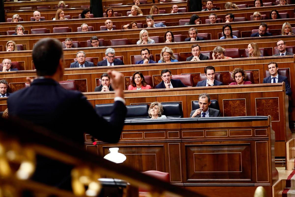 Sánchez, en una sesión parlamentario. Foto: EFE