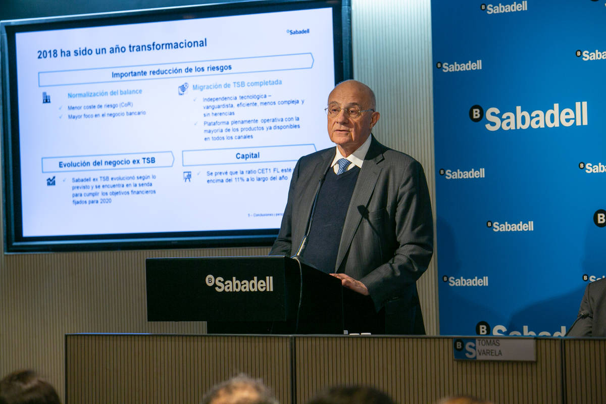 Josep Oliu, en un momento de la presentación. Foto: BSAB