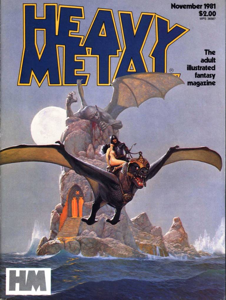 Portada de Vicente Segrelles para ‘Heavy Metal’, noviembre de 1981.