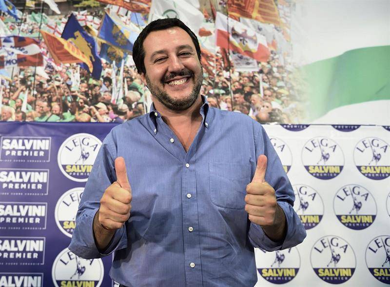 Matteo Salvini, líder de la Liga Norte, partido italiano de extrema derecha. Foto: EFE