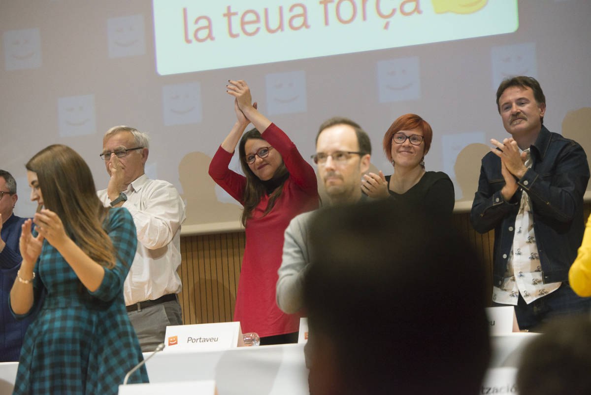 Mónica Oltra en la trobada de Compromís que ratificó el reglamento de primarias. Foto: KIKE TABERNER