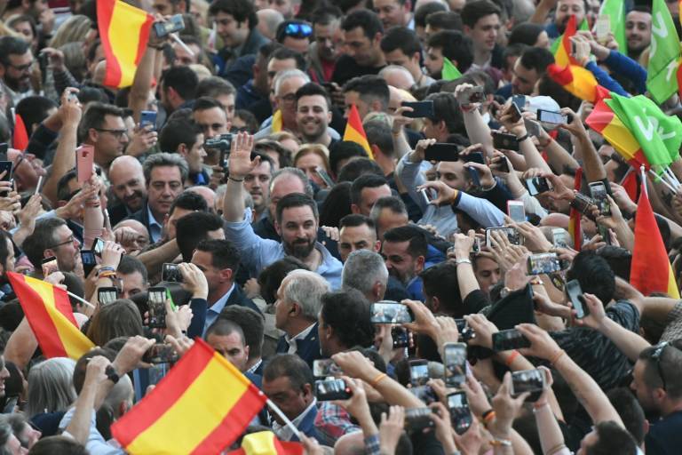 Santiago Abascal en su mitin de València. Foto: KIKE TABERNER