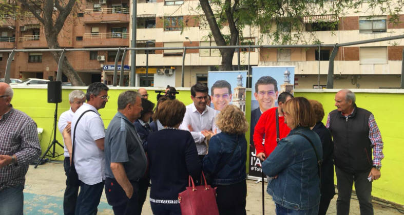 Jorge Rodríguez, en campaña en Ontinyent con su nuevo partido. Foto: Twitter