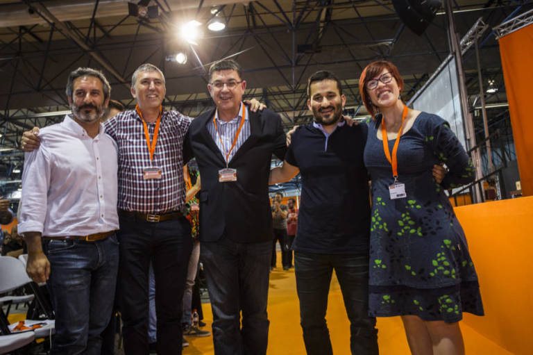 Carbonell, Climent, Morera, Marzà y Micó en el congreso de 2016. Foto: EVA MÁÑEZ
